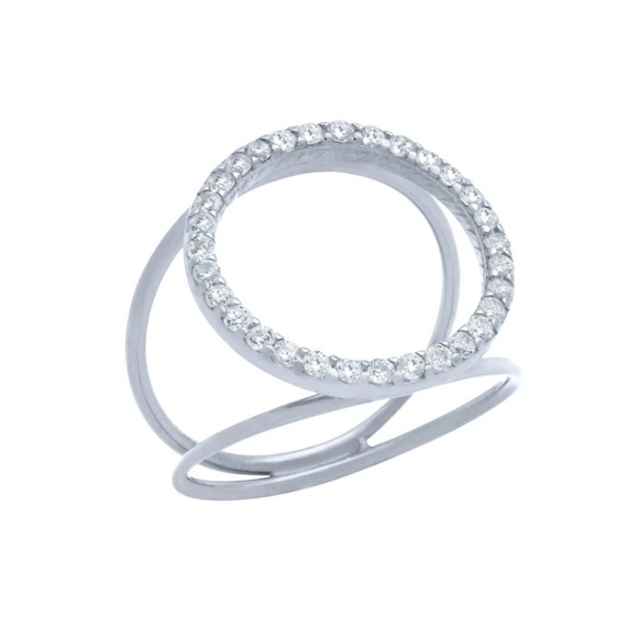 NWOT 925 Rhoduim plated SPLIT SHANK RING WITH 18MM CZ ETERNITY - Picture 2 of 9